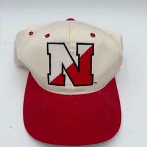 Vtg NWT Nebraska Cornhusker Rare Hat Pioneer White/Red Snapback 90's Baseball Ca